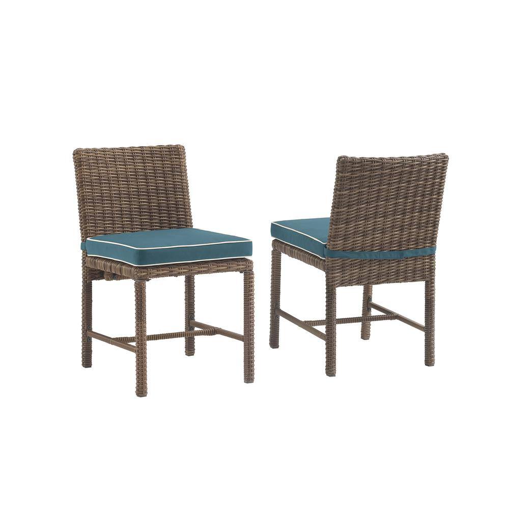 Alt View 4. Crosley Furniture - Bradenton 2Pc Wicker Outdoor Dining Chair Set - 2 Dining Chairs - Navy.