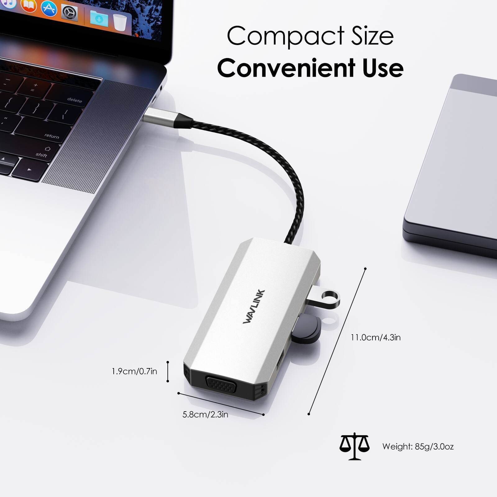Compact Size Convenient Use

1.9cm/0.7in
5.8cm/2.3in
11.0cm/4.3in
Weight: 85g/3.0oz