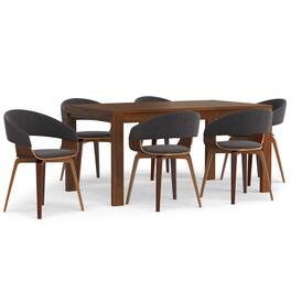 Simpli Home - Lowell / Wilson 7-Piece Dining Set - Charcoal Grey