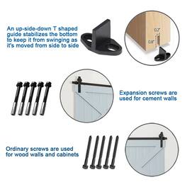 Boyel Living - 8 ft./96 in. Sliding Barn Door Track and Hardware Kit with I-Shape Hanger For Single Door - Black