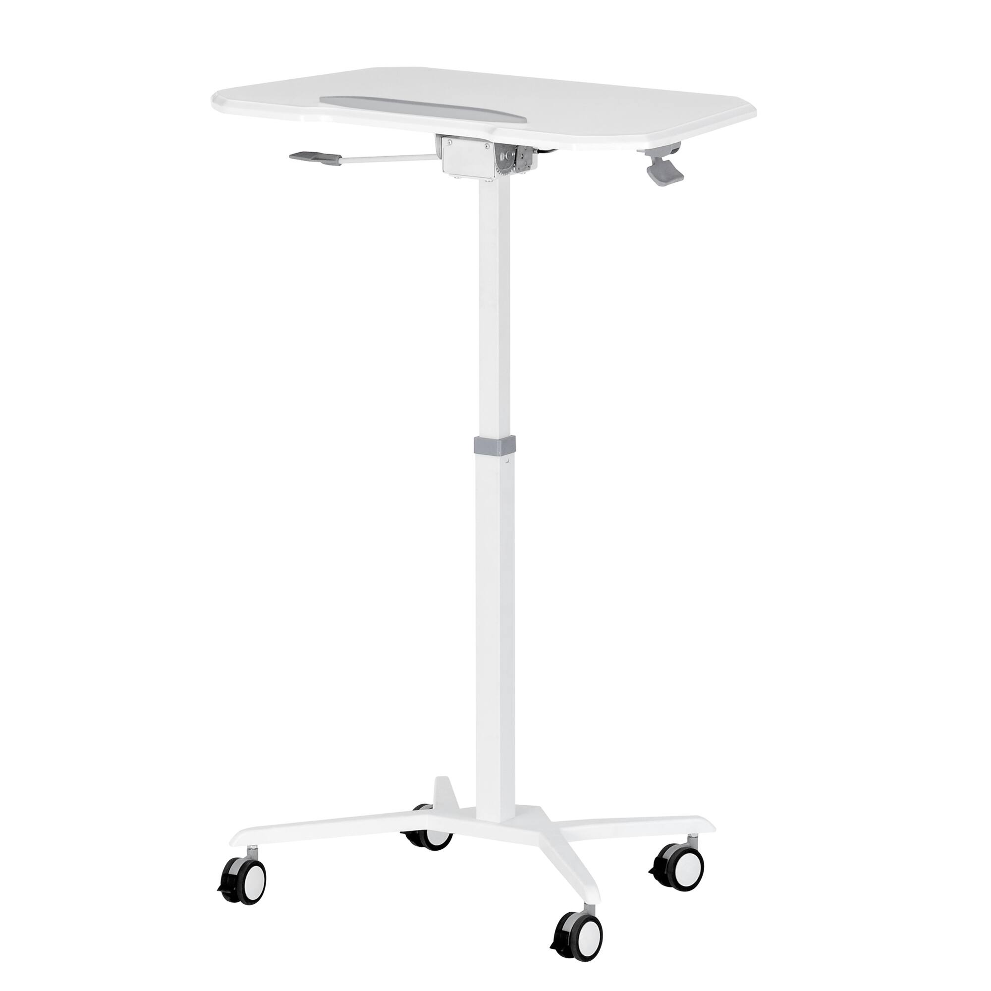 Alt View 10. GOODSILO - Adjustable Height Mobile Laptop Stand with Tiltable Tabletop for Sit-to-Stand Workstation - White.