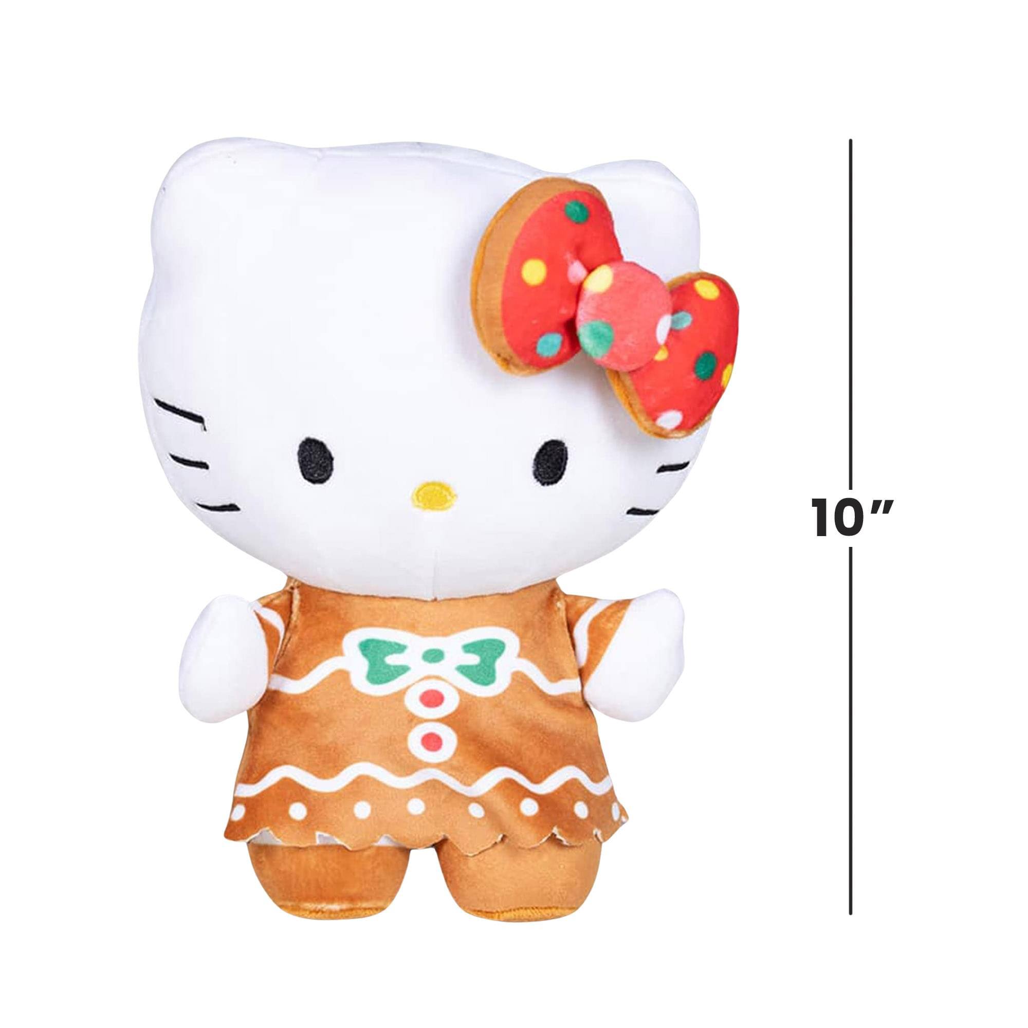 Alt View 2. Hello Kitty - Sanrio Hello Kitty Holiday Gingerbread Dress 10 Inch Plush - Brown.