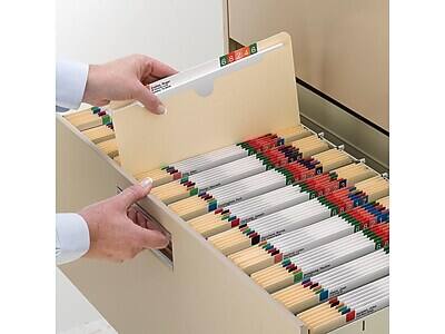 Alt View 3. Smead -  100% Recycled File Jackets, Reinforced Straight-Cut Tab, 2" Expansion, Letter Size, Manila, 50/Box  - Manila.