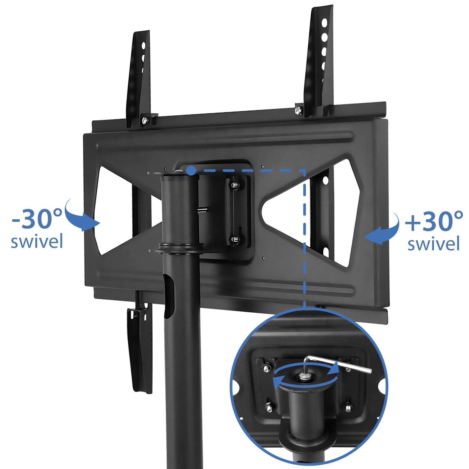 -30° swivel  
+30° swivel