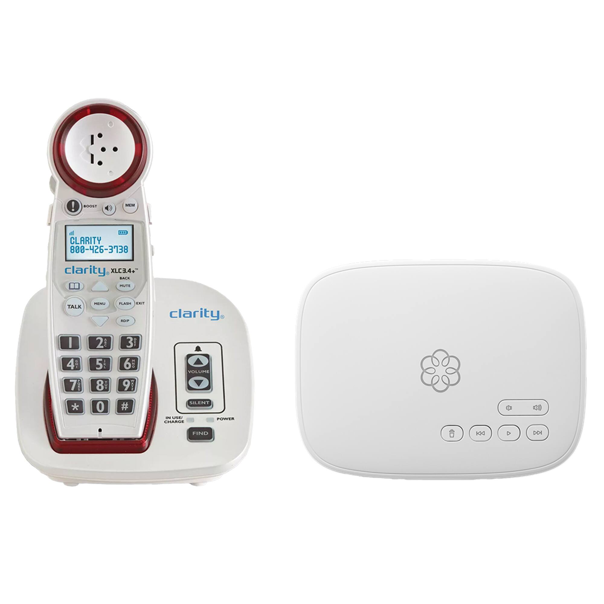 BNST SEM 110  
CLARITY 880-426-3738  
CLARITY XLC24  
TALK  
MEM  
FLASH  
EXT  
ROOST  
BACK  
PUT  
IN USE  
SILENT  
POWER  
FIND  
VOLUME  
VISLLIMS  
SILEPEY  
USE NOTER EARGE  
ADD 40 DDE