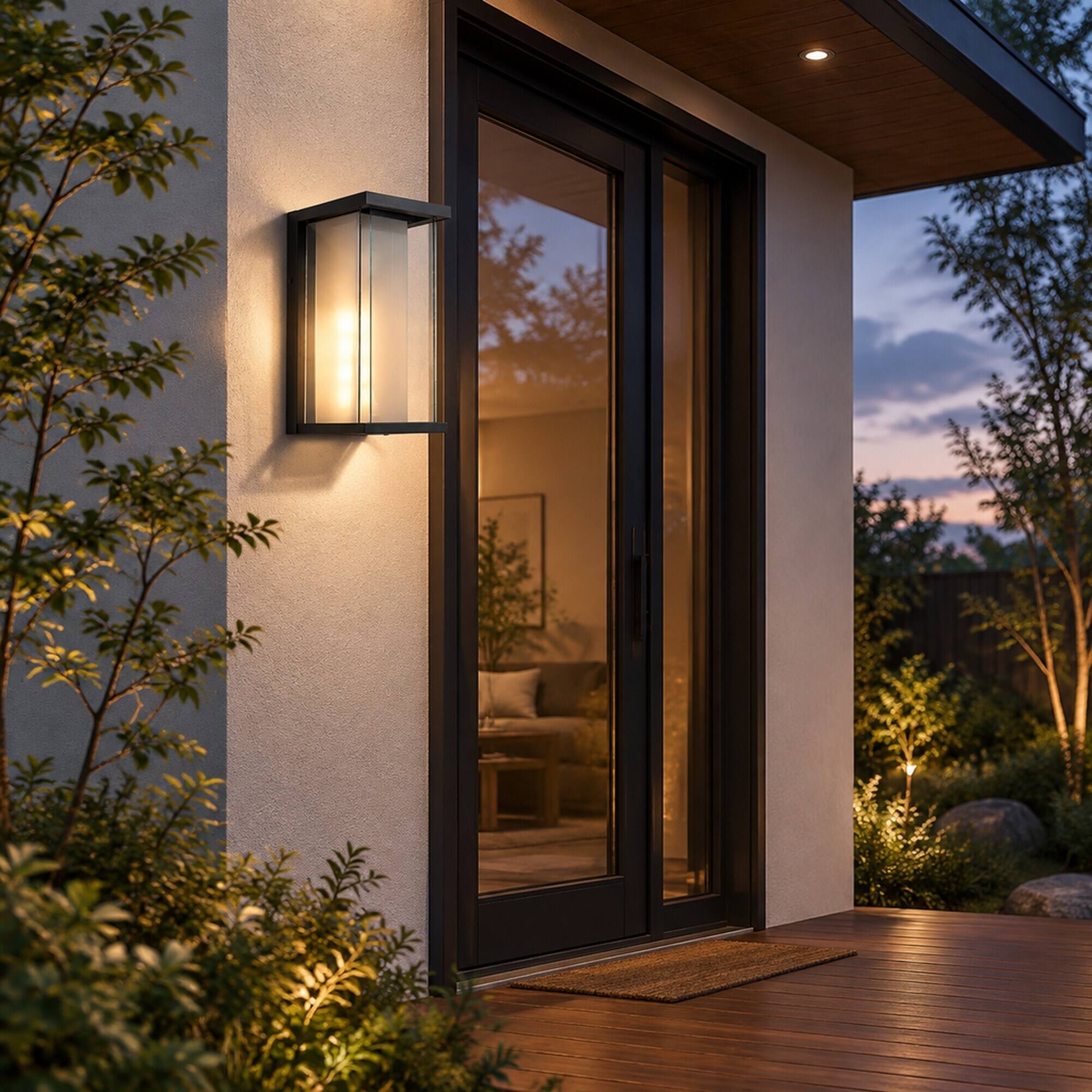 RYHNUYNE Dusk To Dawn 13.3 In Outdoor Wall Sconce, 2 Pack Waterproof ...