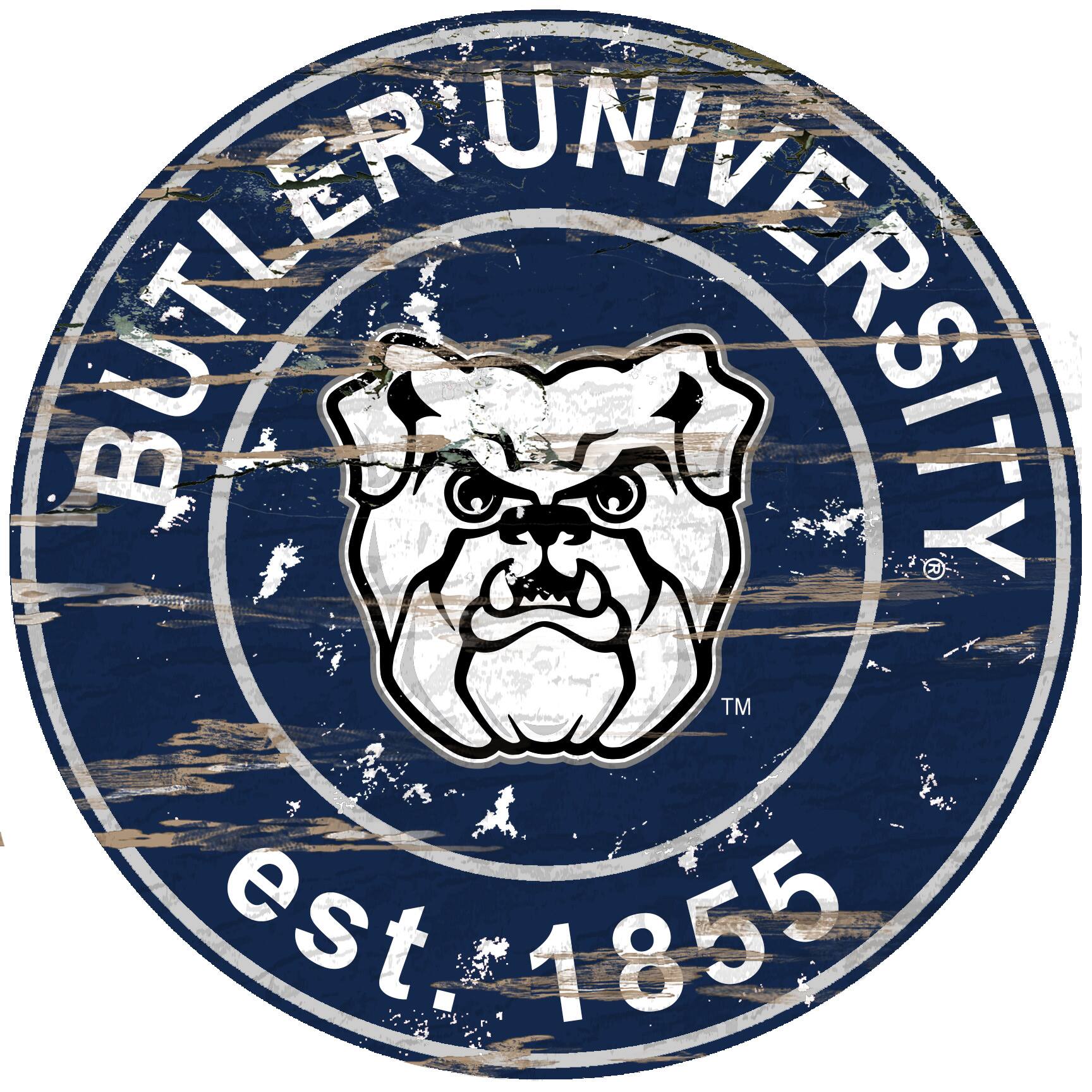 Butler Bulldogs 23.5" Distressed Round Sign