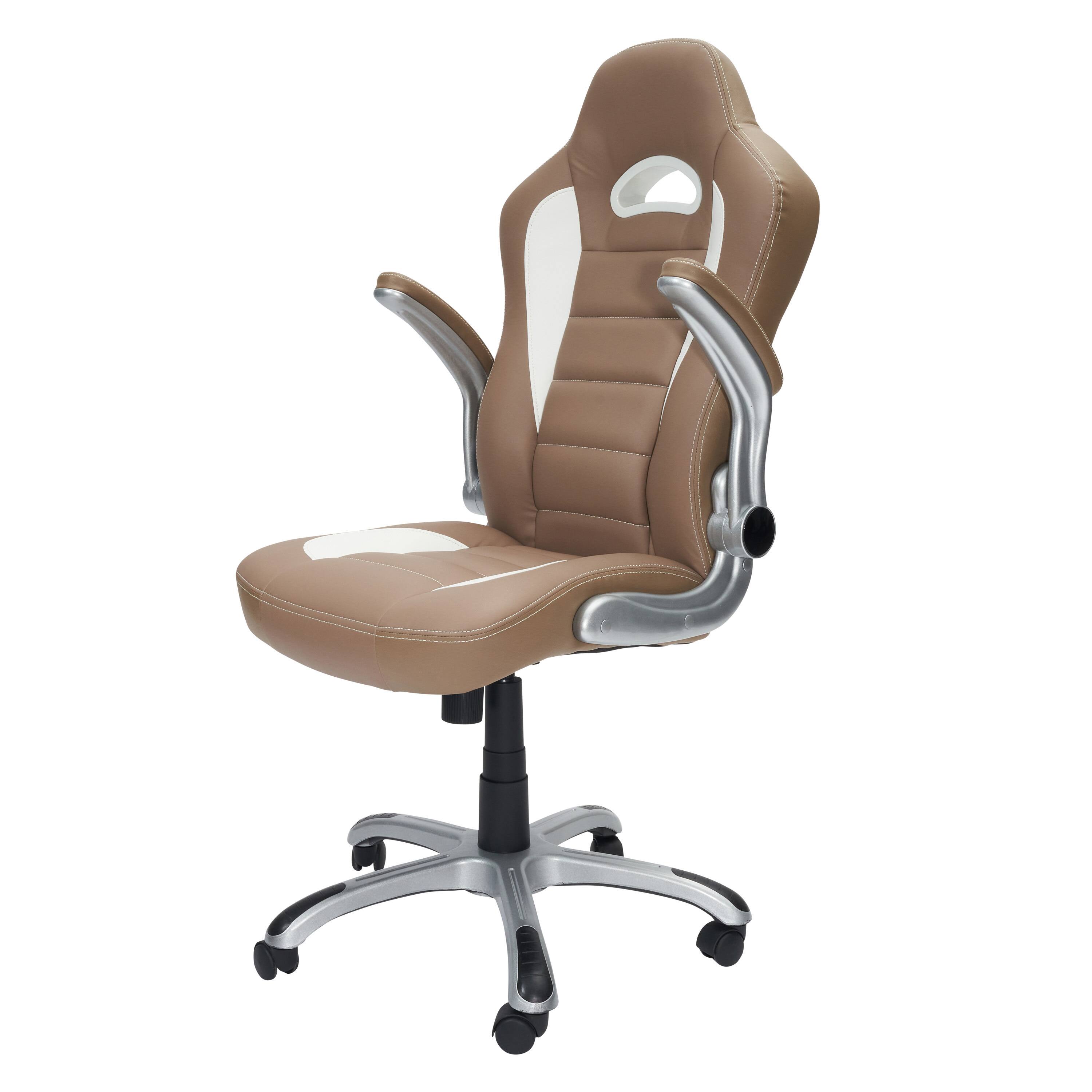 Alt View 7. Spaco - Spaco High Back Executive Sport Race Office Chair with Flip-Up Arms, for Home Office - Camel.
