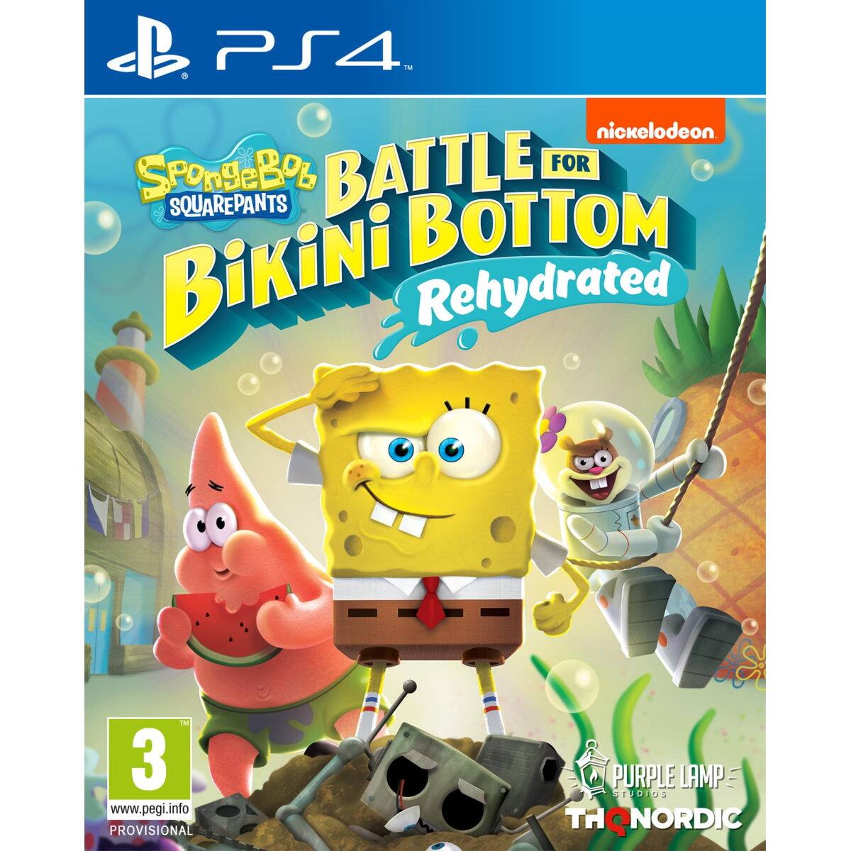 PS4 Nickelodeon SpongeBob SquarePants Battle for Bikini Bottom Rehydrated  
PEGI 3  
www.pegi.info  
Provisional  
Purple Lamp Studios  
THQ Nordic - T (Teen 13+)