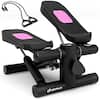 Front. Costway - Costway Mini Stepper for Exercise at Home with Resistance Bands Adjustable Height - Black.