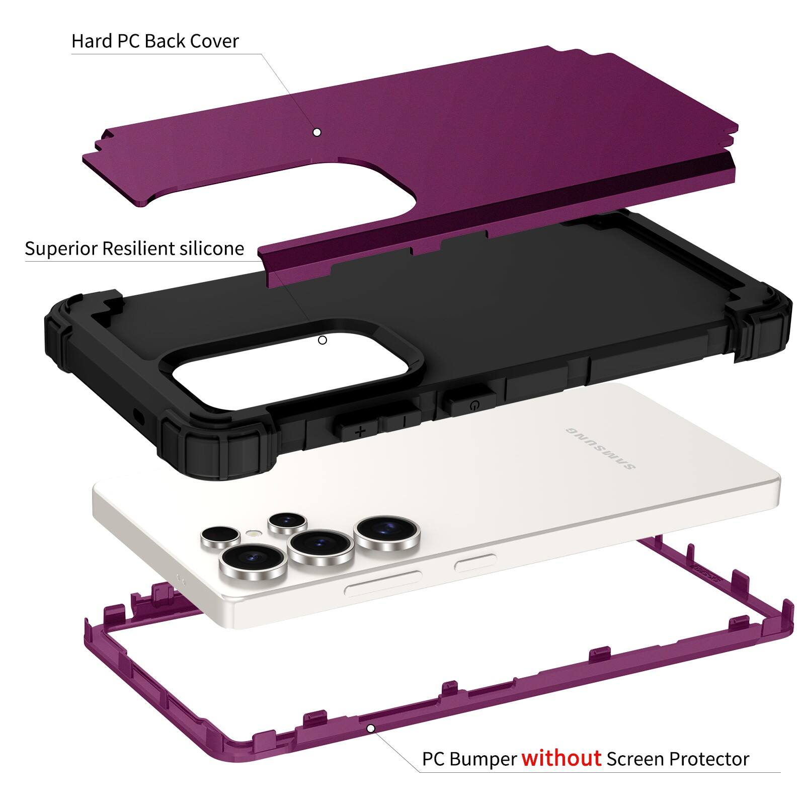 Hard PC Back Cover Superior Resilient silicone SAMSUNG PC Bumper without Screen Protector