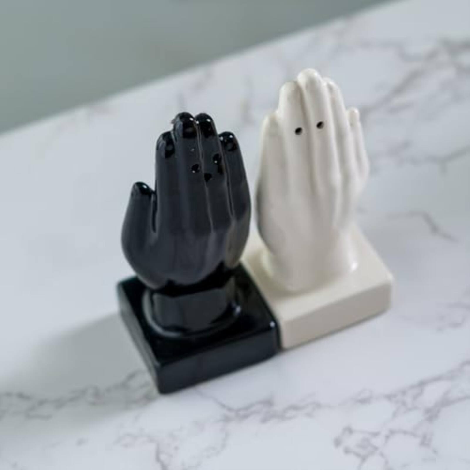 Left. Pacific Trading - Pacific Giftware Mystic Visionary Fortune Teller Magnetic Ceramic Salt and Pepper Shakers - Multicolor.