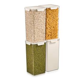Sorbus - 4 Pack Airtight Food Storage Containers- Stackable Pantry Canisters with Secure Lid for Rice, Cereal, Flour - Clear