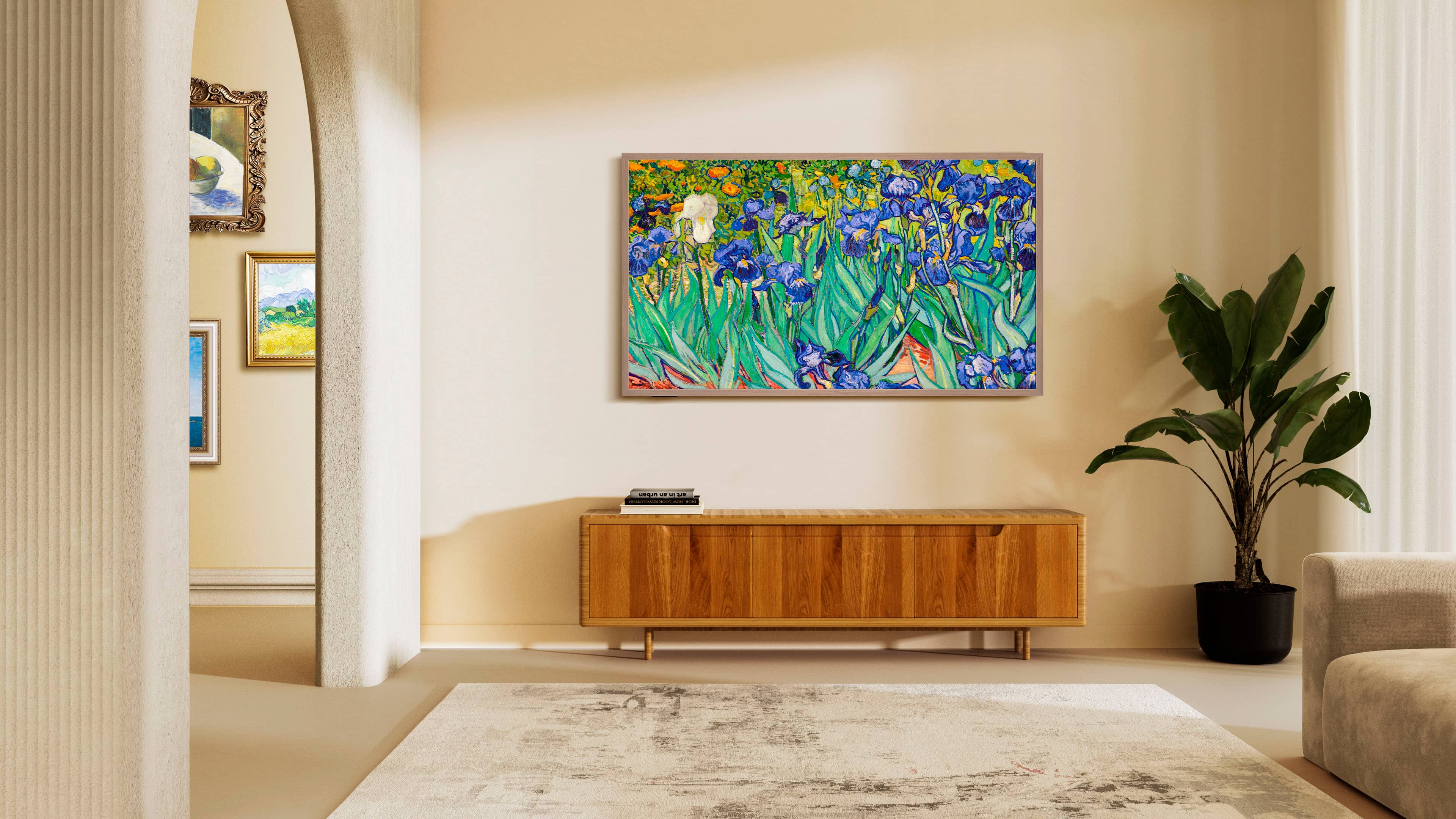 Angle. Hisense - 65" Class S7 Series CanvasTV 4K QLED TV with Hi-Matte Display and UltraSlim Wall Mount (2024) - black.