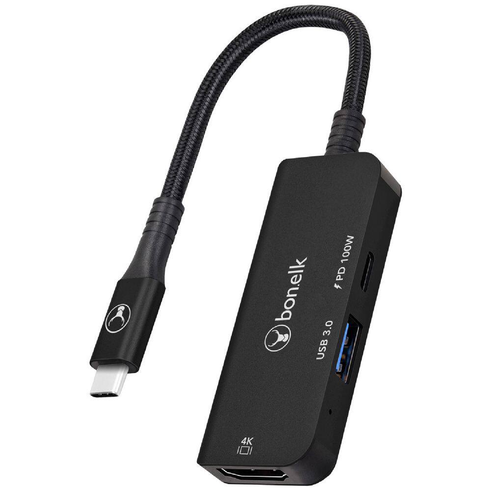 Bonelk - USB-C 3-in-1 Multiport Hub - Black