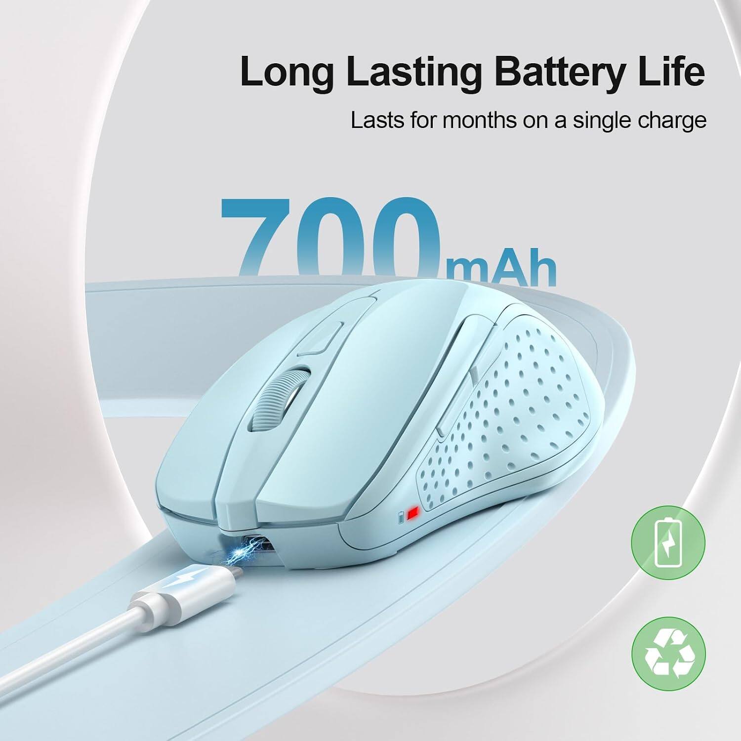 Long Lasting Battery Life  
Lasts for months on a single charge  
700 mAh