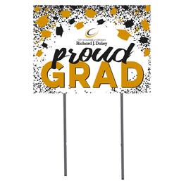Jardine - Richard J Daley College Bulldogs 18'' x 24'' Grad Yard Sign - White