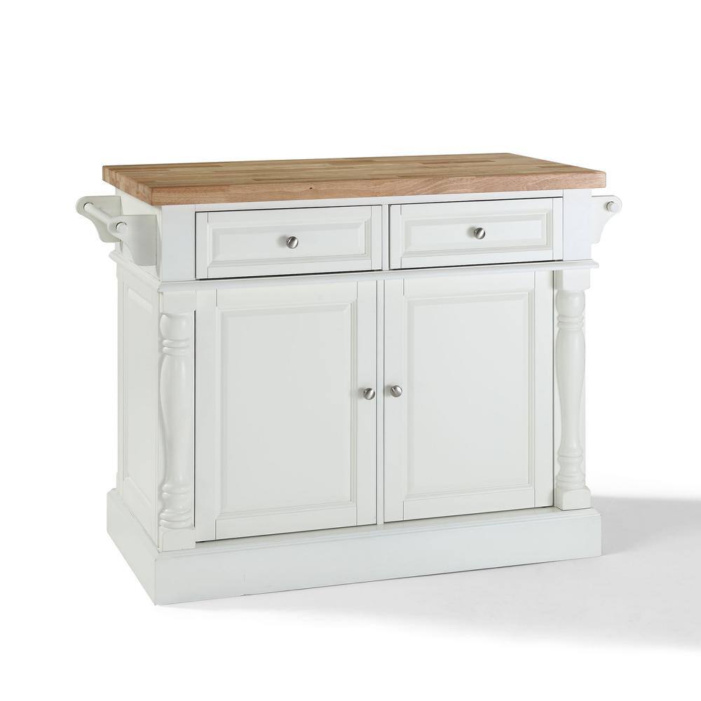 Back. Crosley Furniture - Oxford Butcher Block Kitchen Island - White.