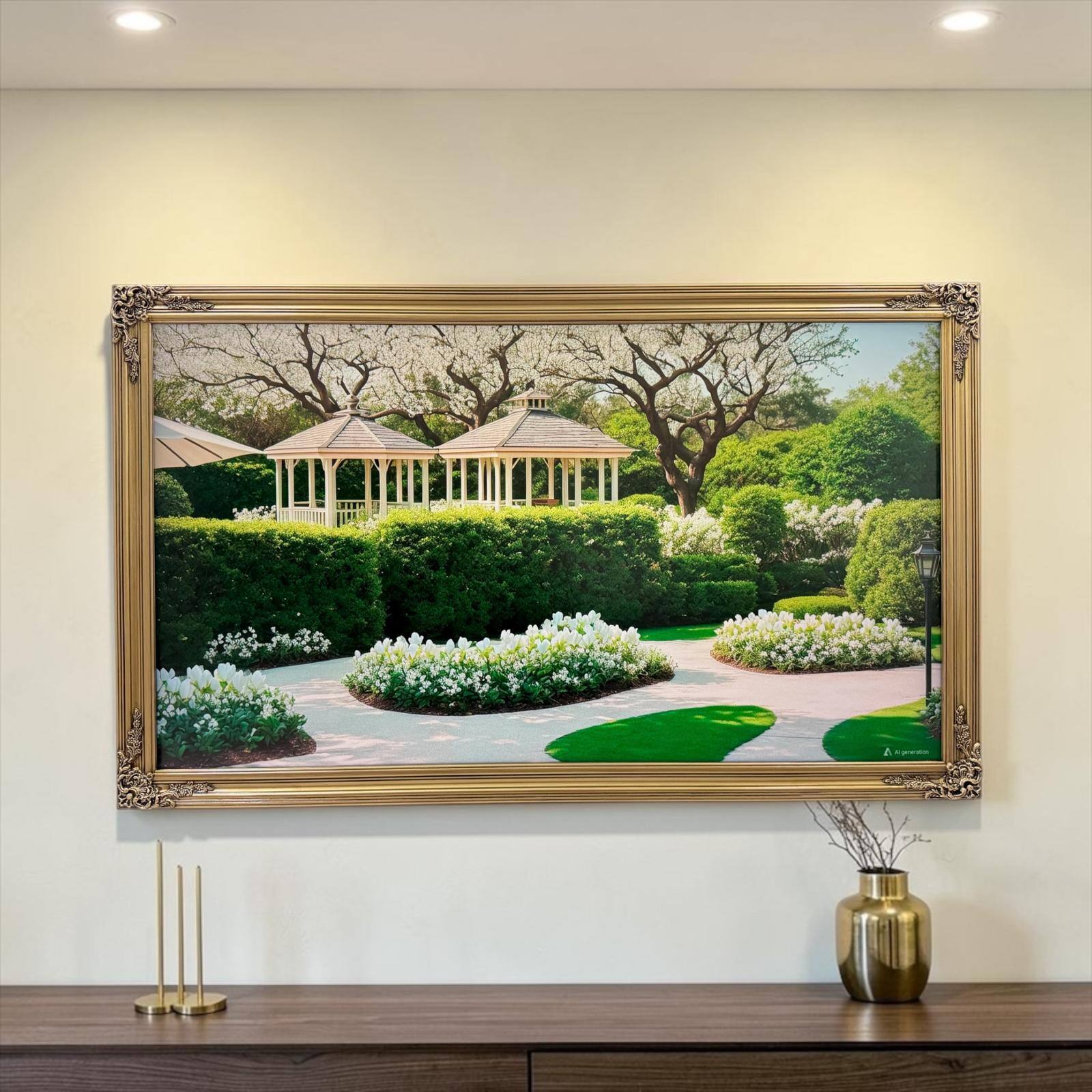 Alt View 10. LAREDO FRAME FACTORY - 55 inch Handmade Ornate Tv Frame For TCL A300W NXTVISION Tv - ANTIQUE GOLD.