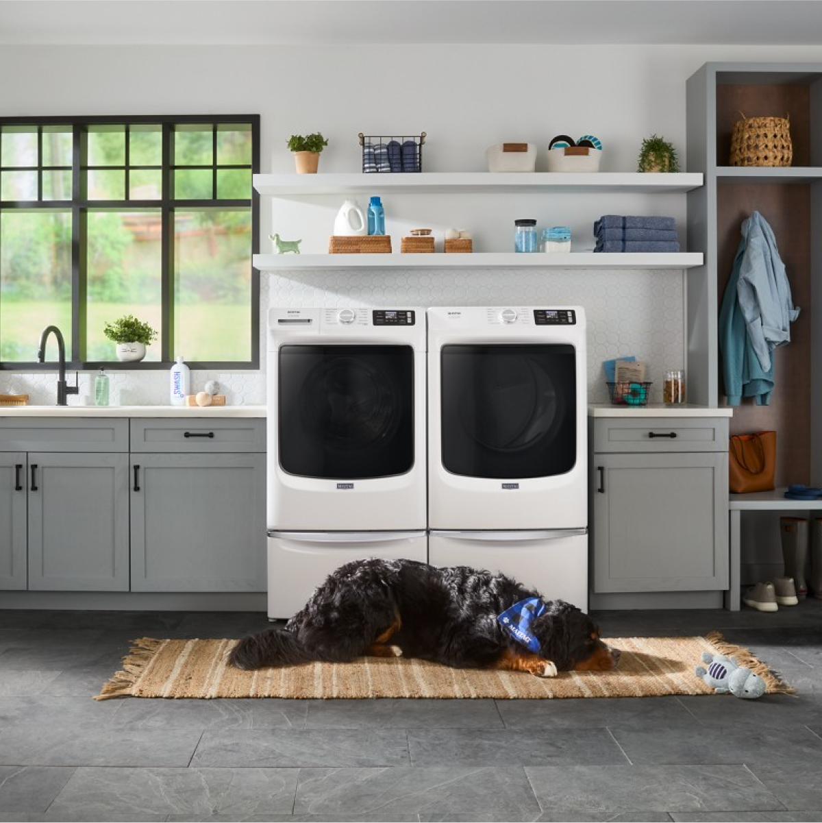 Alt View 6. Maytag - Maytag - 7.4 Cu. Ft. Smart Electric Dryer with Steam and Pet Pro System - White - White.