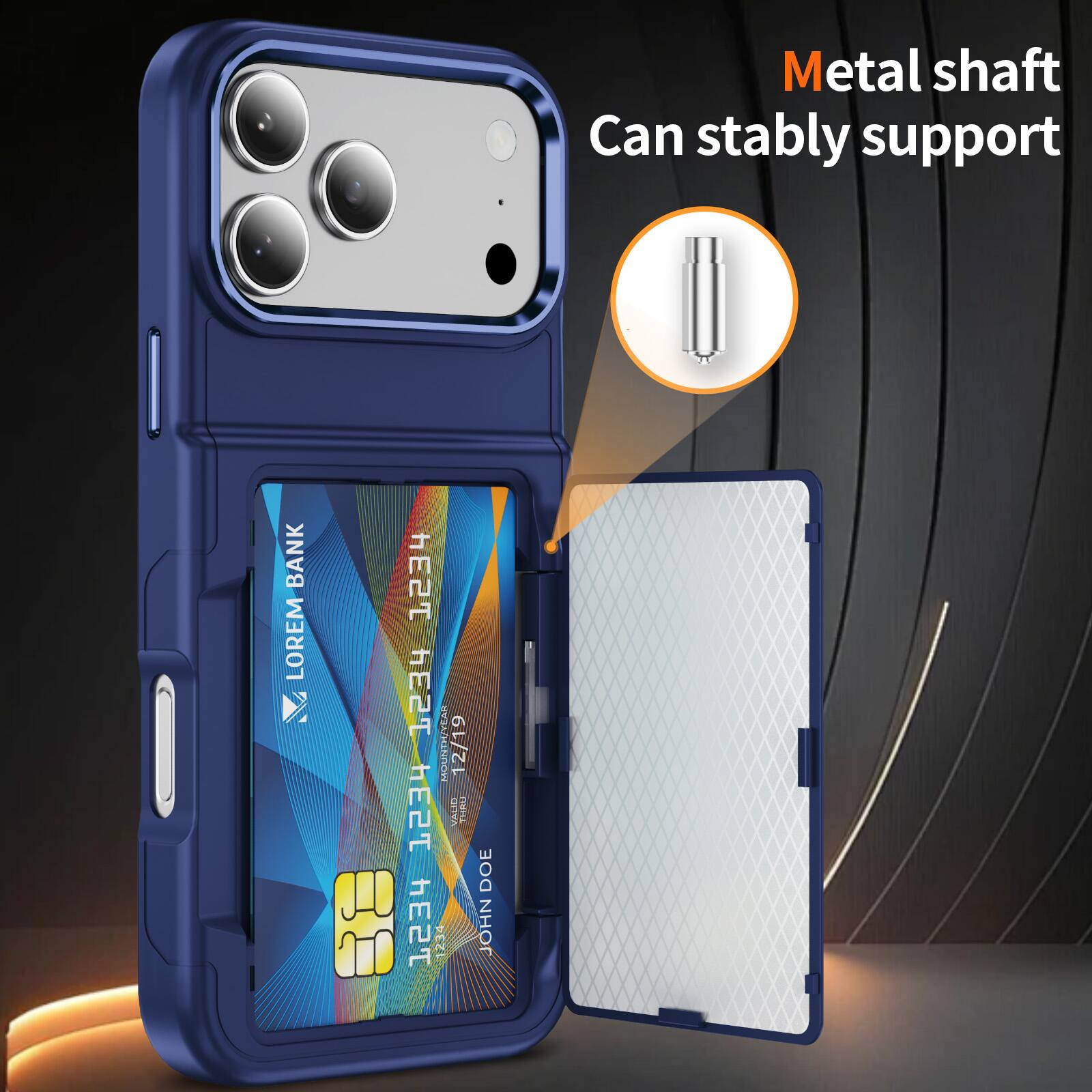 Metal shaft can stably support