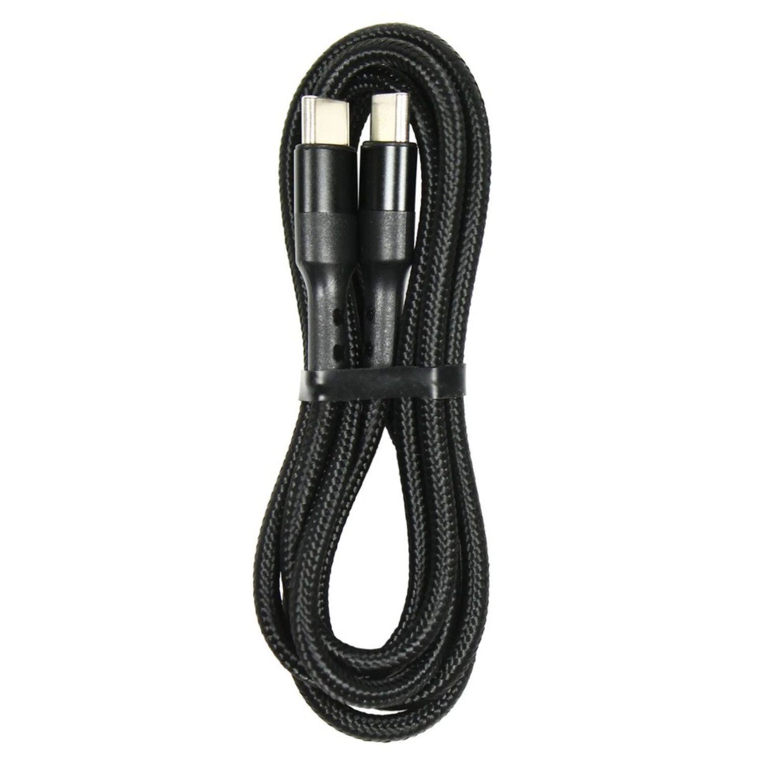 Left. Stock Preferred - 20W USB-C Fast Wall Charger with Heavy Duty Braided Type-C to Type-C Cable - White/Black.