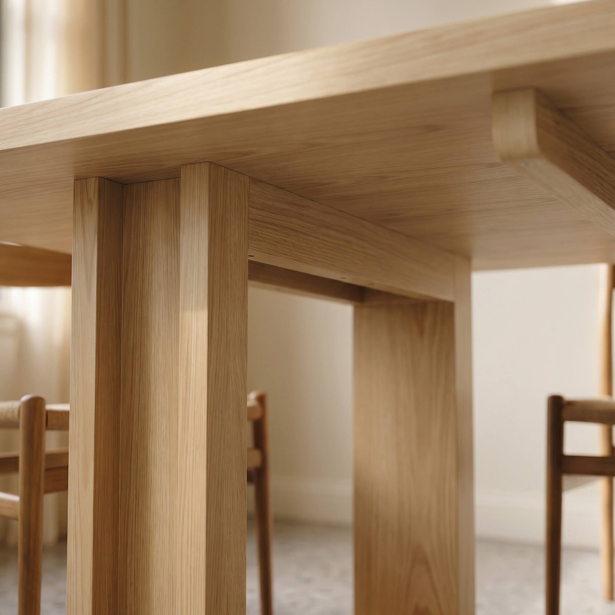 Alt View 4. Homsee - Solid Wood Veneer Large Dining Table, Pine & Rubberwood Desk for 8 Seater, Modern Farmhouse Kitchen Table for Home - Wooden.