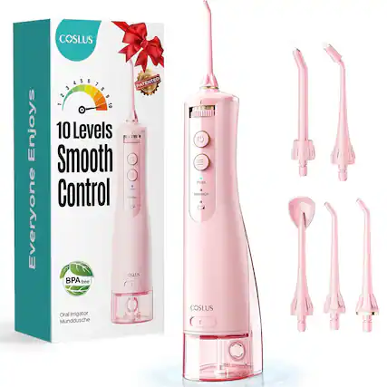 COSLUS Enjoys Everyone
PATENTED
10 Levels
Smooth Control
COSLUS BPA free
Oral Irrigator Munddusche
165° FROS Massage
COSLUS 5