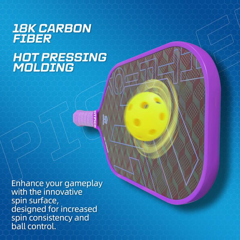 18K CARBON FIBER  
HOT PRESSING MOLDING  

Enhance your gameplay with the innovative spin surface, designed for increased spin consistency and ball control.