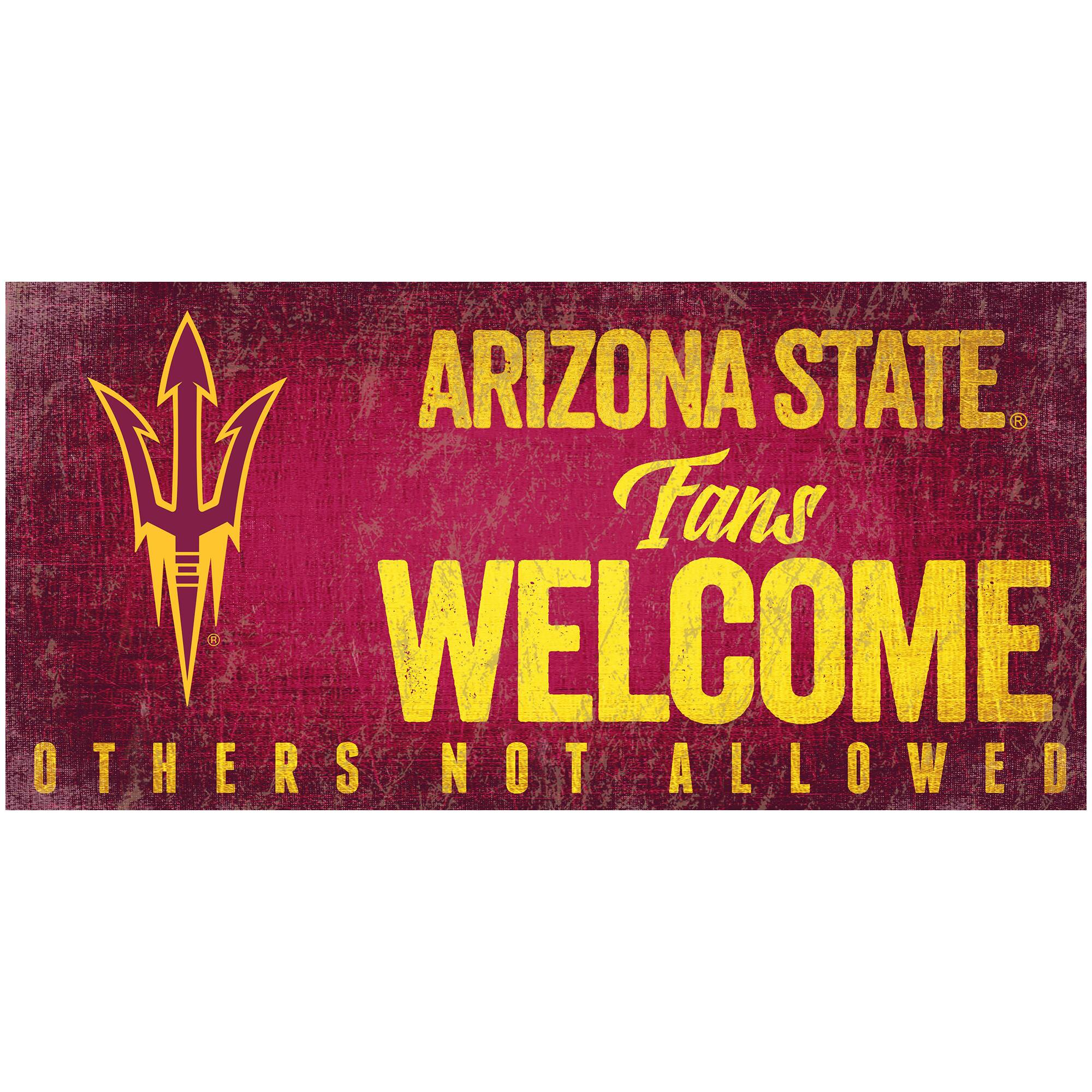 Arizona State Sun Devils 6" x 12" Fans Welcome Sign