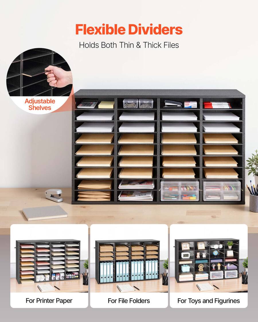 VEVOR Literature Organizer, 36 Compartments Office Mailbox with ...