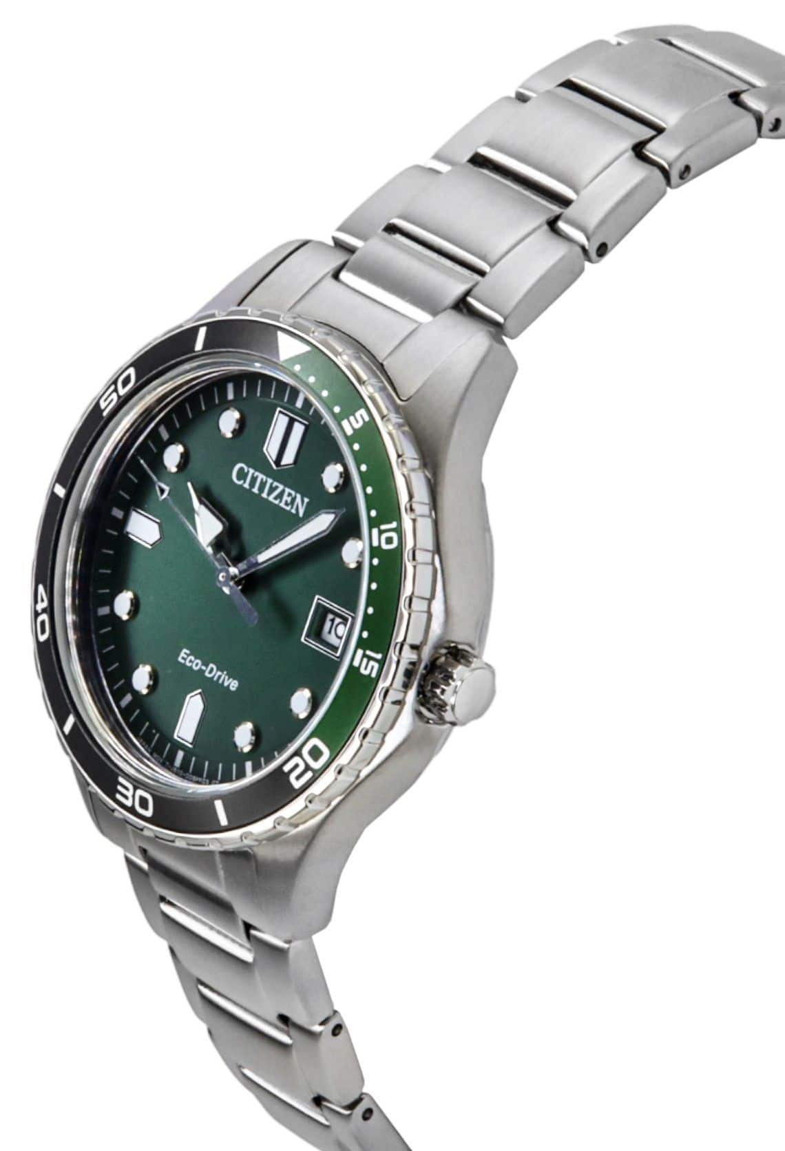 Citizen Eco Drive Stainless Steel Dial AW1828 80X 100M Unisex