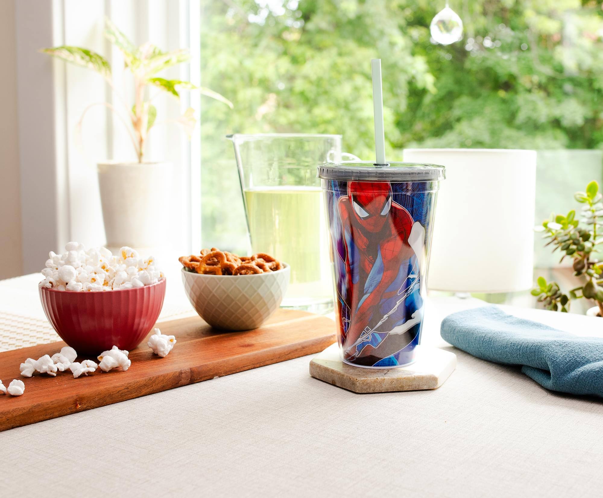 Alt View 1. Marvel - Marvel Spider-Man Vs. Venom Carnival Cup With Lid and Straw | Holds 20 Ounces - Black.