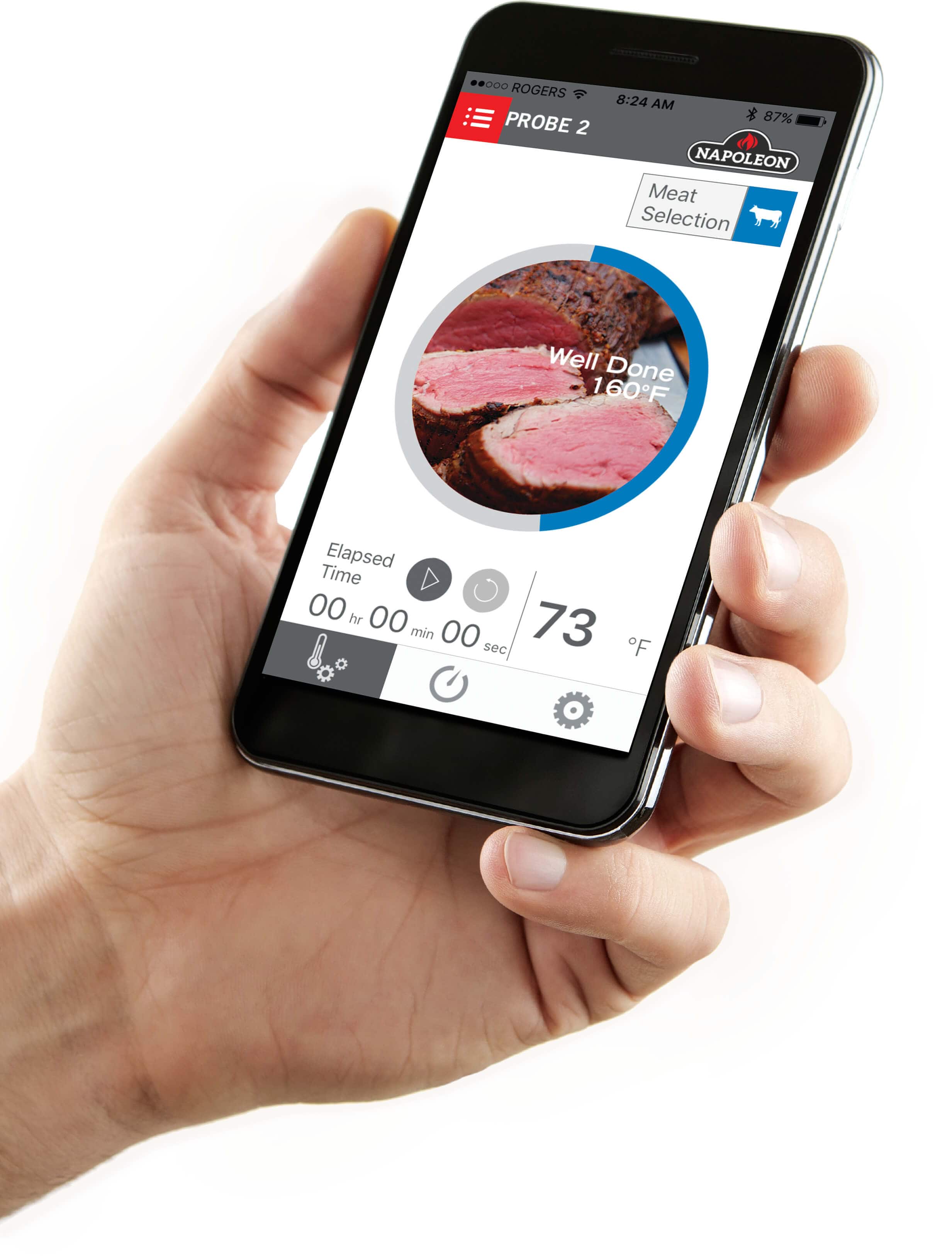 Alt View 15. Napoleon - ACCU-PROBE Bluetooth Enabled Thermometer - Black and Grey.