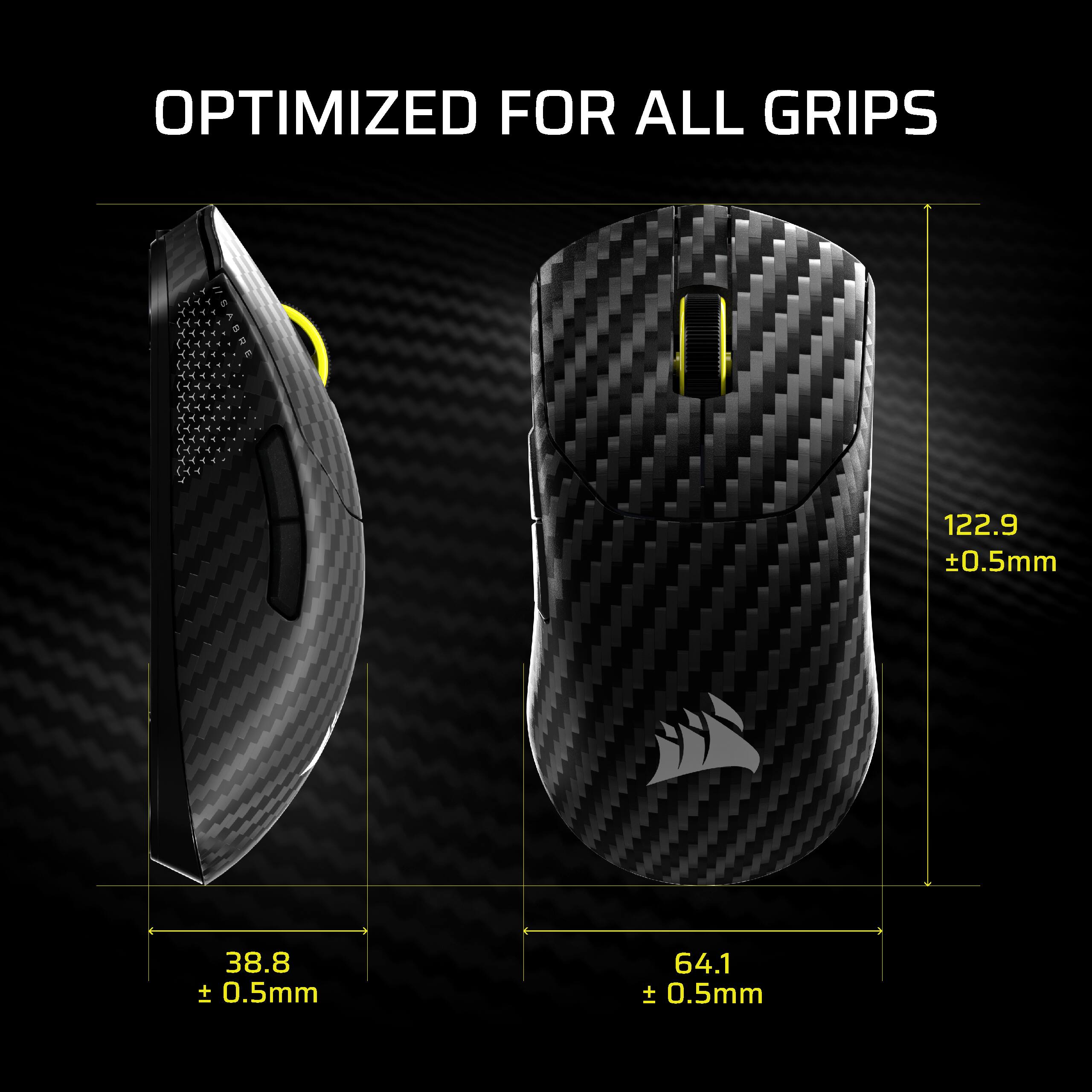 OPTIMIZED FOR ALL GRIPS

122.9 ± 0.5mm  
38.8 ± 0.5mm  
64.1 ± 0.5mm