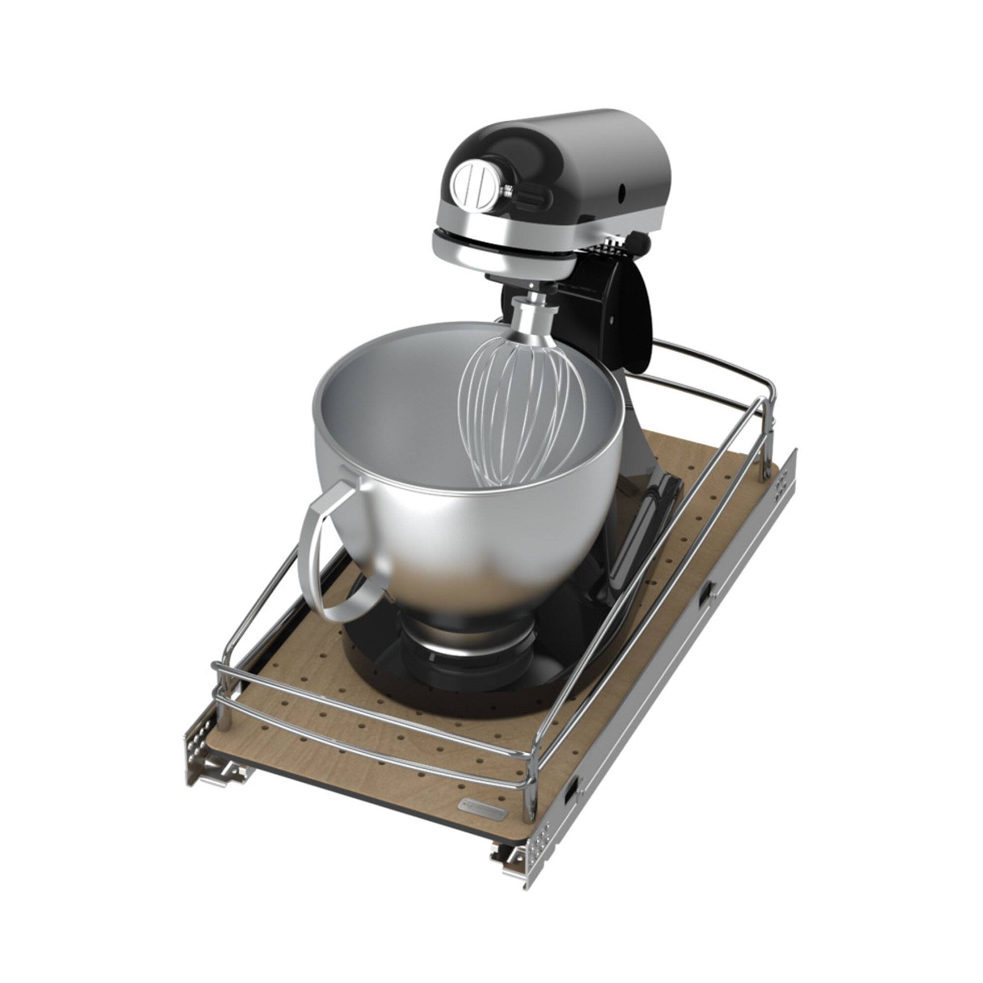 Alt View 1. Rev-A-Shelf - Rev-A-Shelf Solid Bottom Pullout Base Soft-close Cabinet Organizer, 54BK-12SC-1 - Silver.