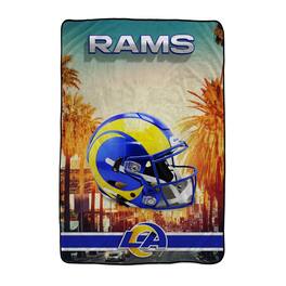 Pegasus - Los Angeles Rams 66" x 95" Oversized Skyline Series Helmet Ultra Cozy Blanket - Multicolor