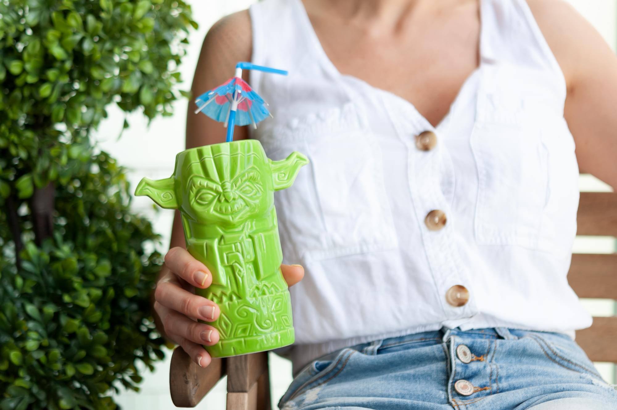Alt View 4. Star Wars - Geeki Tikis Star Wars Master Yoda Mug | Ceramic Tiki Style Cup | Holds 12 Ounces - Green.