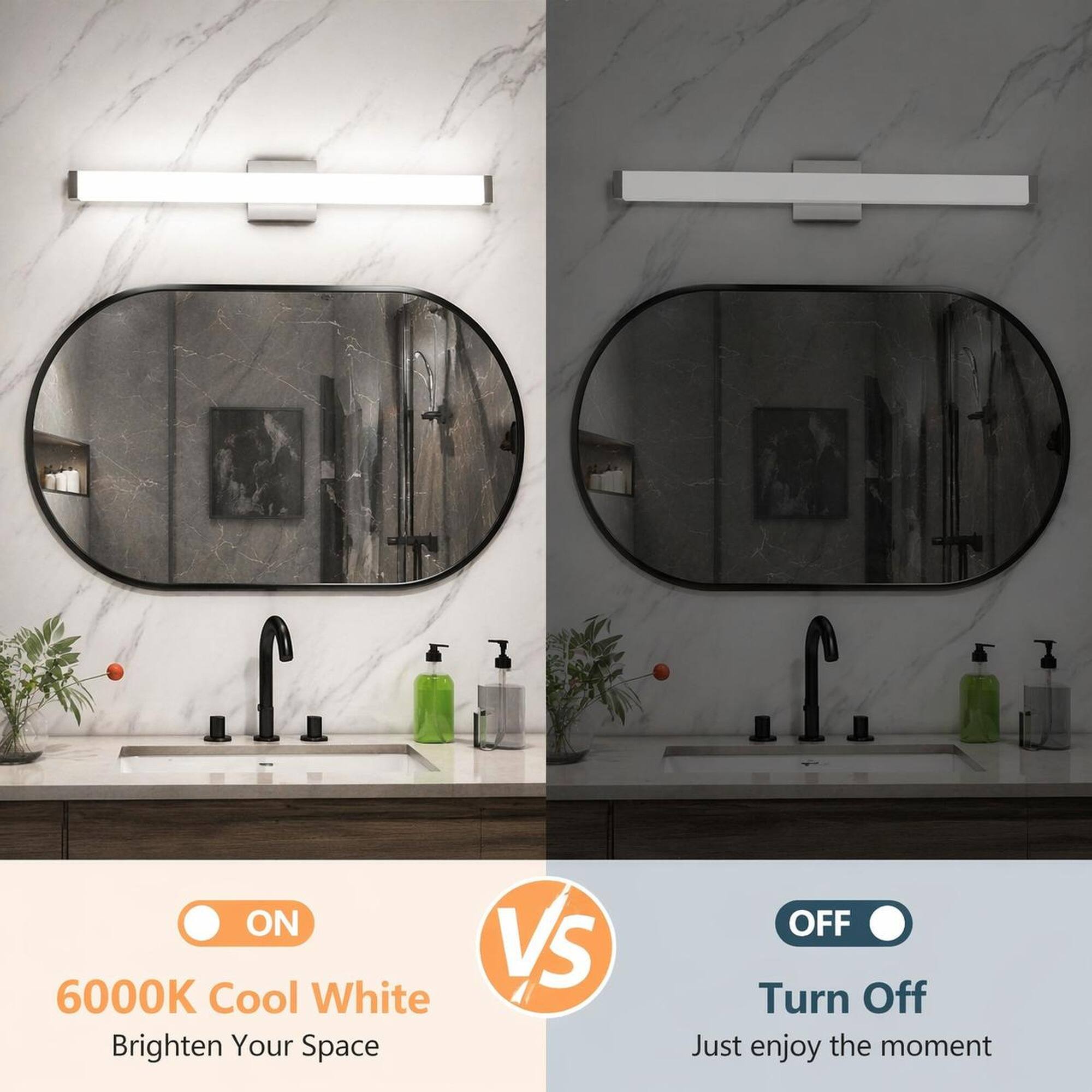 ON 6000K Cool White Brighten Your Space  
OFF Turn Off Just enjoy the moment
