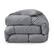 Left. Peace Nest - Peace Nest White Goose Down Feather Fiber Comforter Heavyweight Duvet Insert, Dark Gray, Full/Queen - Dark Gray.