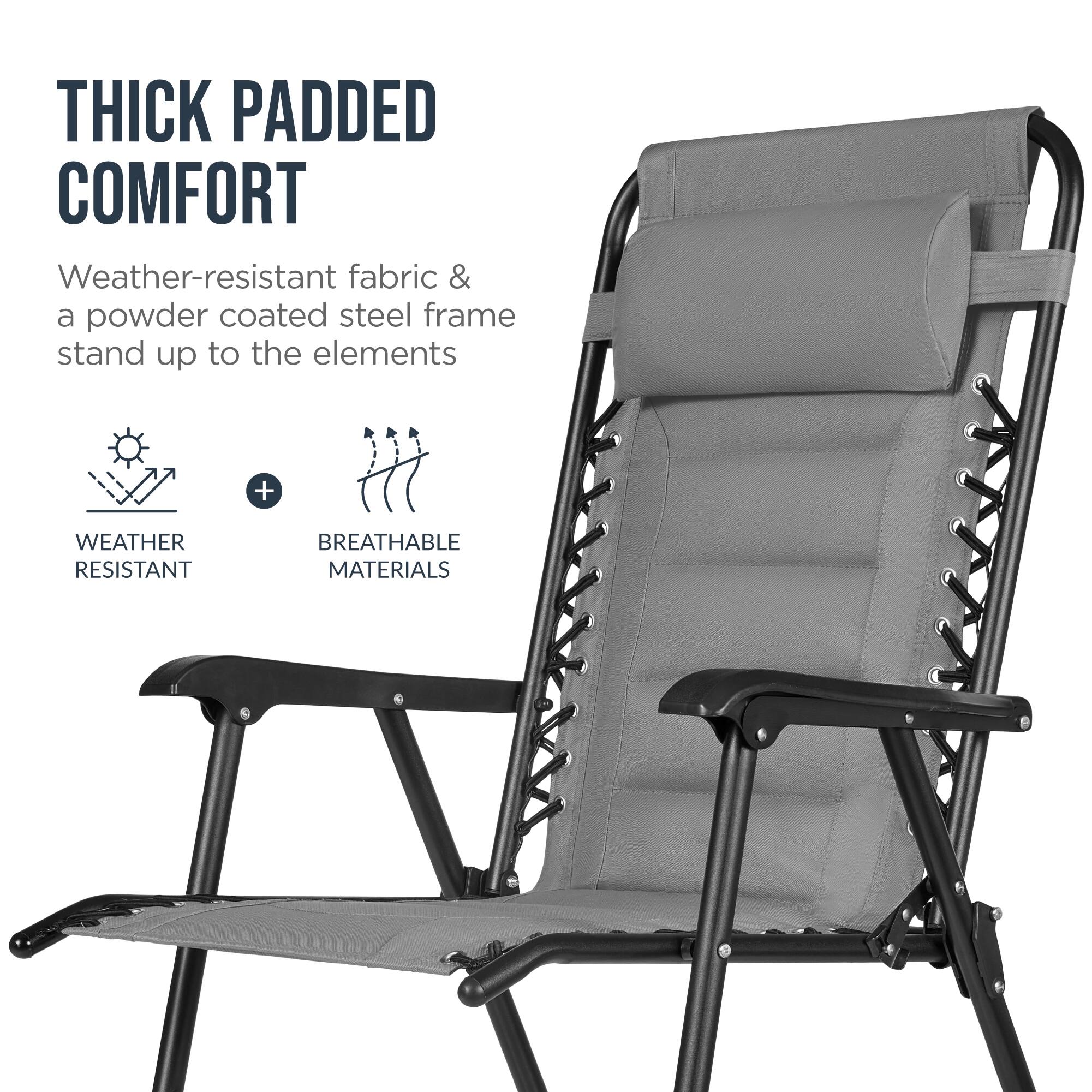 Best Choice Products Padded Folding Zero Gravity Rocking Chair with ...