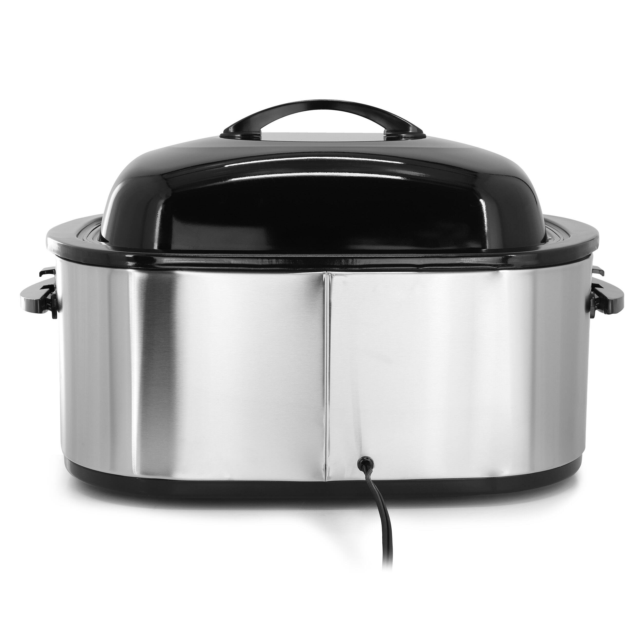 Alt View 4. MegaChef - MegaChef 22 Quart Electric Roaster Oven with High Dome Self-Basting Lid - Silver.