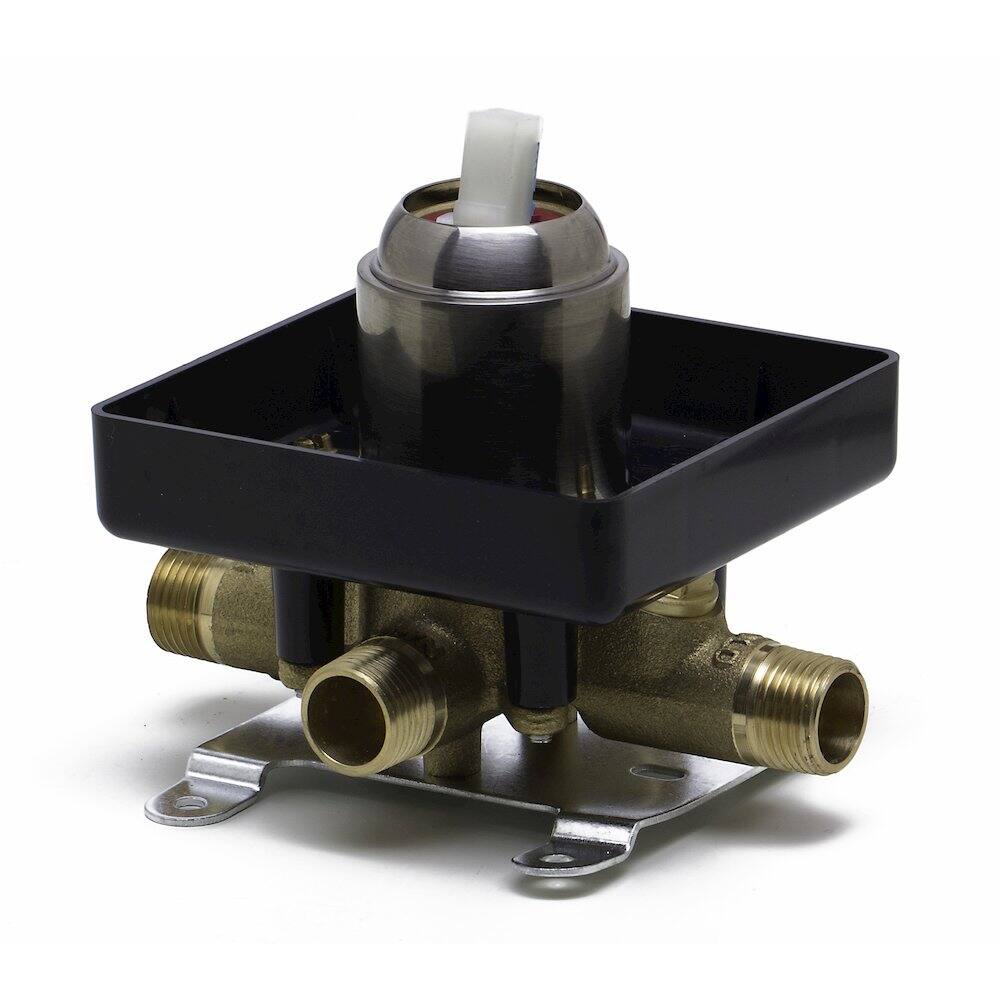 Back. Alfi - Brushed Nickel Shower Valve Mixer with Rounded Lever Handle - Silver.