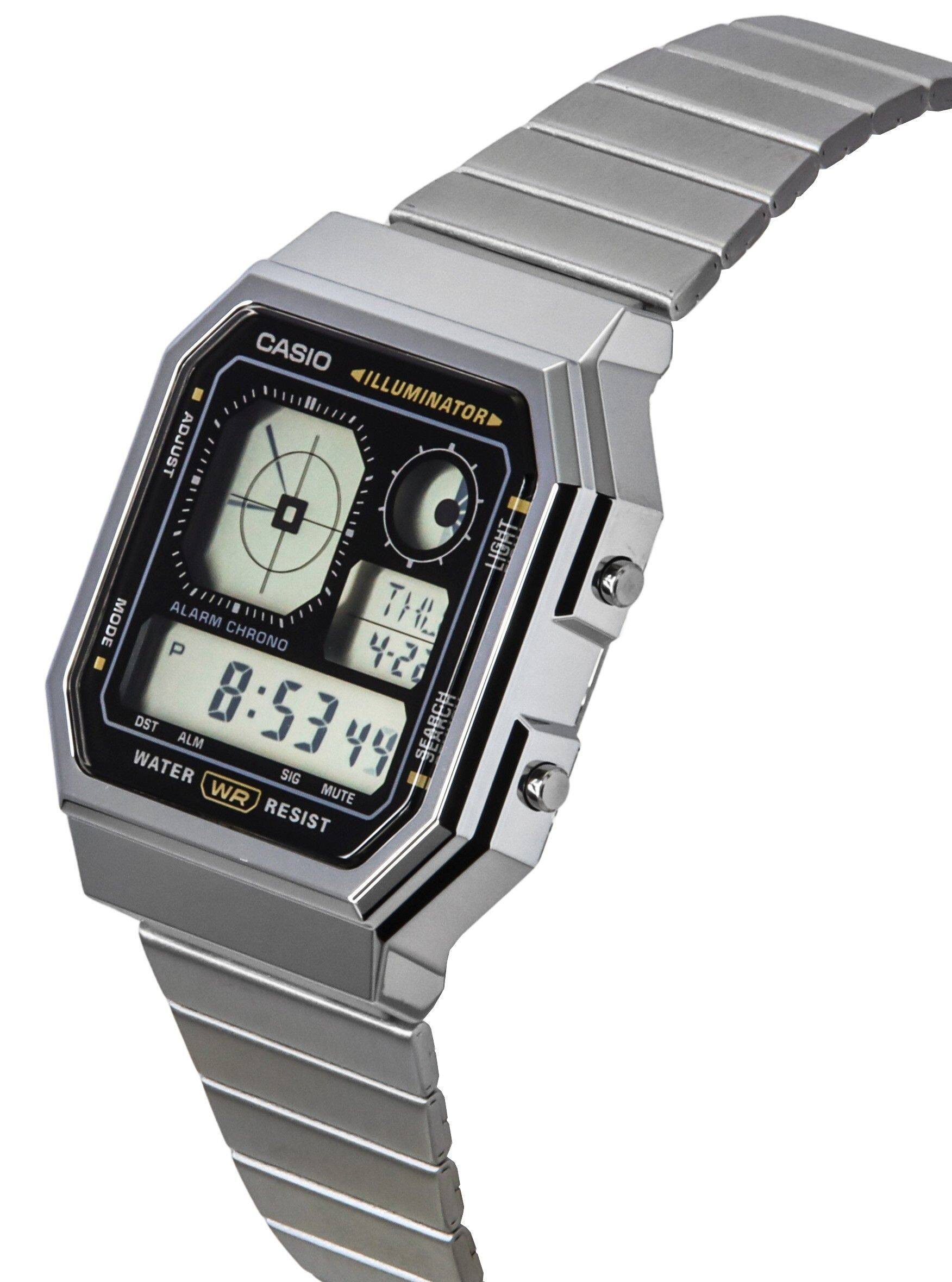 CASIO ILLUMINATOR  
ADJUST  
LIGHT MODE  
ALARM CHRONO  
THU  
P  
4-26  
WATER  
DST  
ALM  
8:53:49  
SIG  
44  
SEARCH  
WR  
MUTE  
4  
RESIST