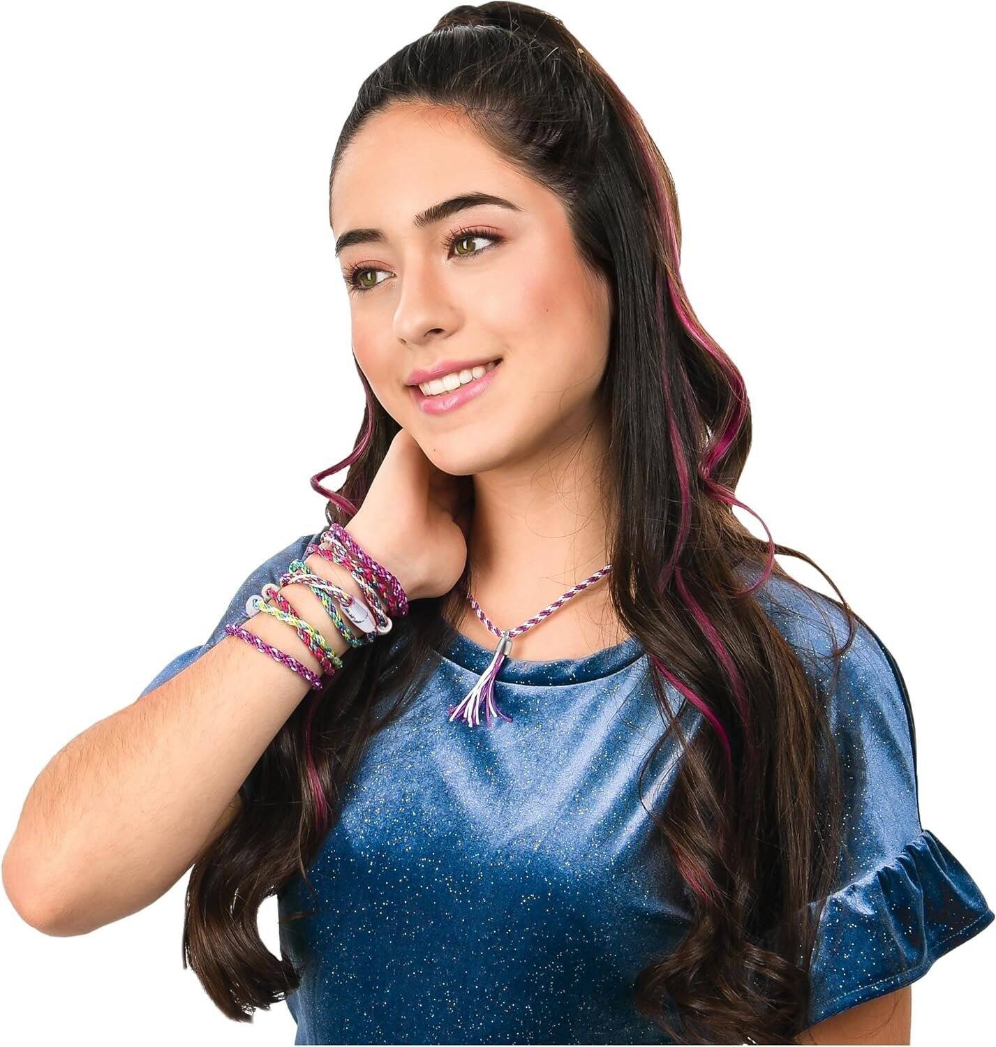 Alt View 4. Cool Maker - KumiKreator 4-Pack Bead & Braider Kit with 128 Spools, Bracelet and Necklace Maker for Ages 8 and Up - Multicolor.