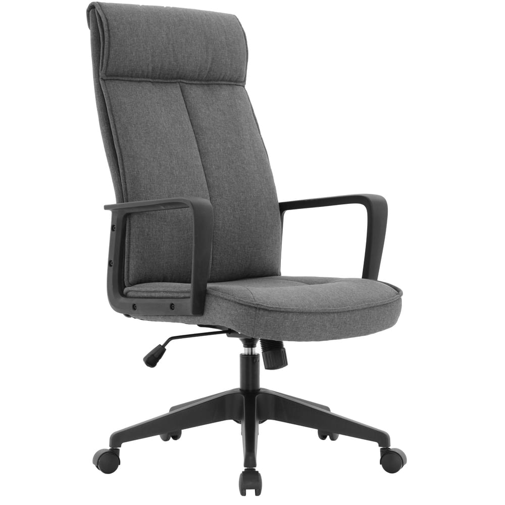 Front. LeisureMod - Aiaria Ergonomic Office Chair High-Back Adjustable Height with Swivel & Tilt, Double Wheel Casters - Charcoal.