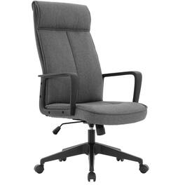 LeisureMod - Aiaria Ergonomic Office Chair High-Back Adjustable Height with Swivel & Tilt, Double Wheel Casters - Charcoal