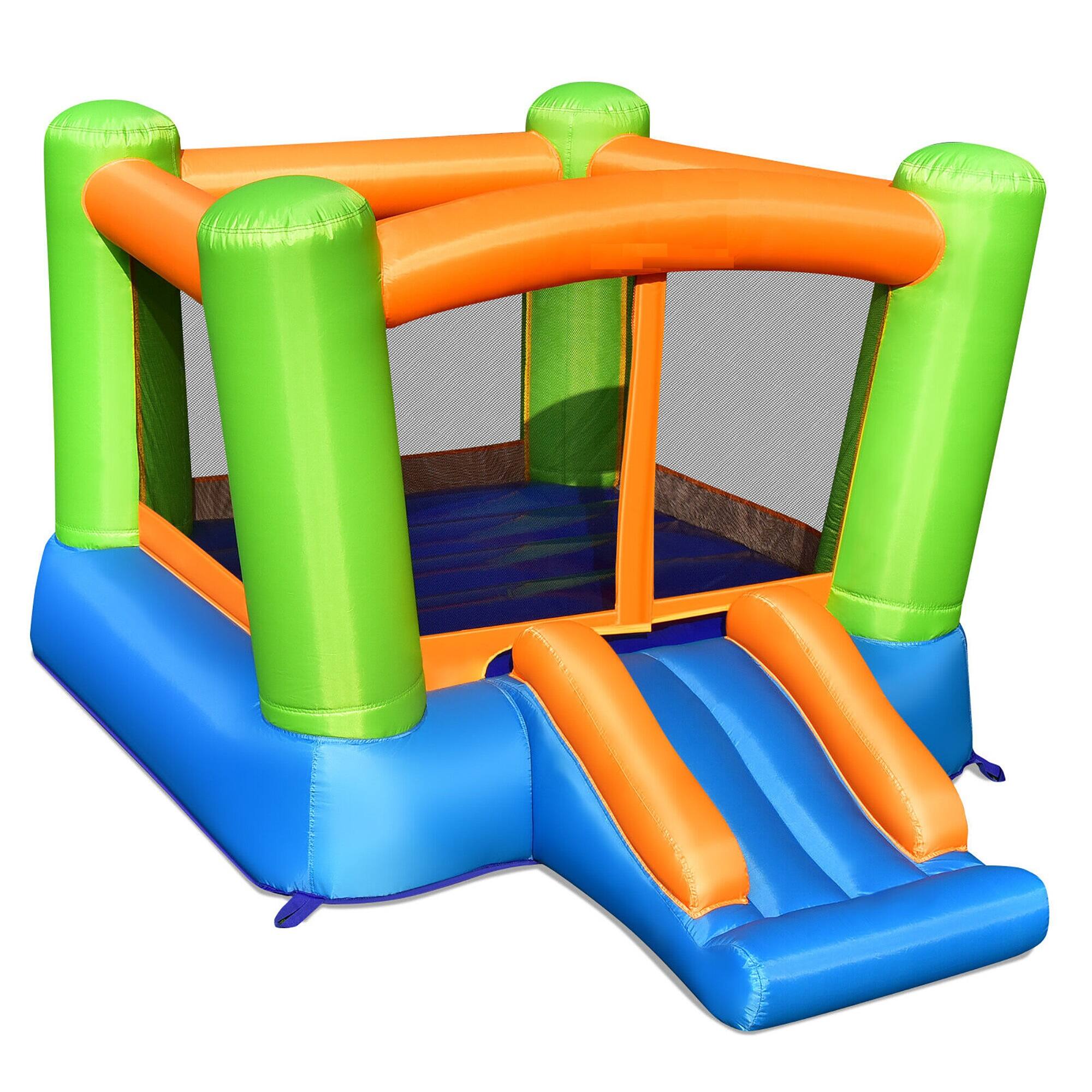 Alt View 9. Gymax - Gymax Inflatable Bounce House Kids Jumping Playhouse Indoor & Outdoor With 550W Blower - Green,Blue,Orange.