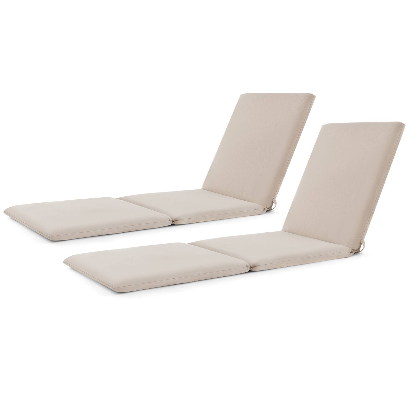 Alt View 8. Gymax - Gymax 2PCS Patio Lounge Chair Recliner Chair w/ 3-Position Adjustable Backrest & Cushion Brown & White - Brown, White.