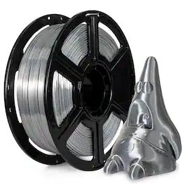 Flashforge - 3D Printer Filament Silk PLA 1.75mm 1kg Spool-Dimensional Accuracy +/- 0.02mm - Silver